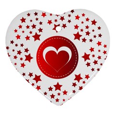 Monogram Heart Pattern Love Red Ornament (heart) by Celenk