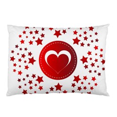 Monogram Heart Pattern Love Red Pillow Case (two Sides) by Celenk