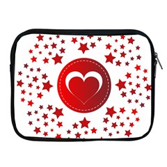 Monogram Heart Pattern Love Red Apple Ipad 2/3/4 Zipper Cases by Celenk