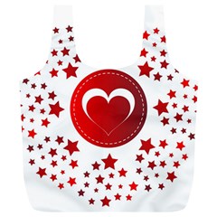 Monogram Heart Pattern Love Red Full Print Recycle Bags (l)  by Celenk