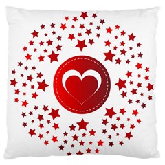 Monogram Heart Pattern Love Red Standard Flano Cushion Case (two Sides) by Celenk