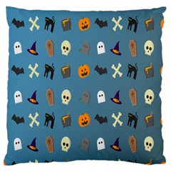 Halloween Cats Pumpkin Pattern Bat Large Cushion Case (two Sides) by Celenk