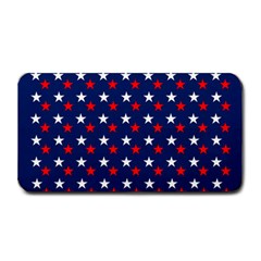 Patriotic Red White Blue Stars Blue Background Medium Bar Mats by Celenk