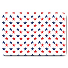 Patriotic Red White Blue Stars Usa Large Doormat  by Celenk