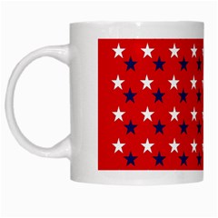 Patriotic Red White Blue Usa White Mugs by Celenk