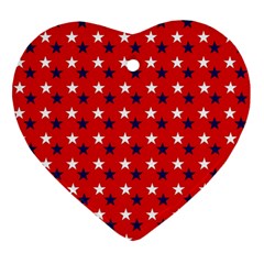 Patriotic Red White Blue Usa Heart Ornament (two Sides) by Celenk