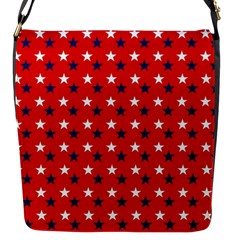 Patriotic Red White Blue Usa Flap Messenger Bag (s) by Celenk