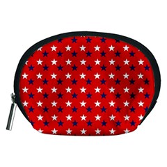 Patriotic Red White Blue Usa Accessory Pouches (medium)  by Celenk