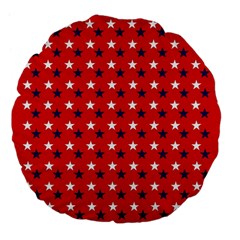 Patriotic Red White Blue Usa Large 18  Premium Flano Round Cushions by Celenk