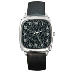 Camouflage Tarn Military Texture Square Metal Watch