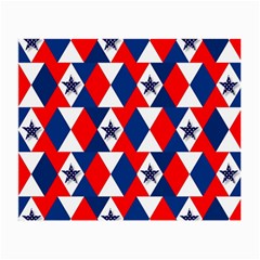 Patriotic Red White Blue 3d Stars Small Glasses Cloth (2-side) by Celenk