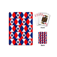 Patriotic Red White Blue 3d Stars Playing Cards (mini)  by Celenk