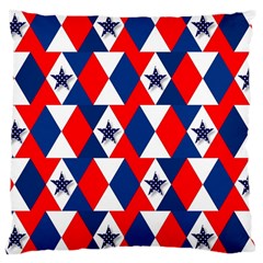 Patriotic Red White Blue 3d Stars Large Cushion Case (two Sides)