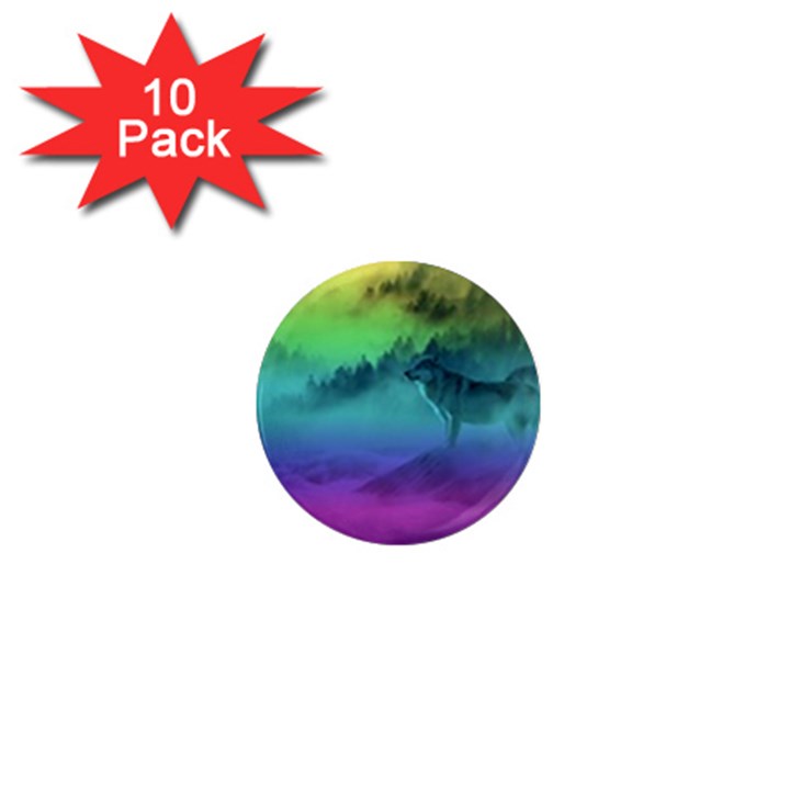 Yellowstone Wolfs Sunset 1  Mini Magnet (10 pack) 