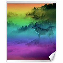 Yellowstone Wolfs Sunset Canvas 11  X 14   by PodArtist