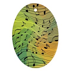 Music Notes Oval Ornament (two Sides) by linceazul