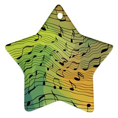 Music Notes Star Ornament (two Sides) by linceazul