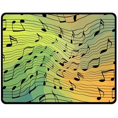 Music Notes Double Sided Fleece Blanket (medium)  by linceazul