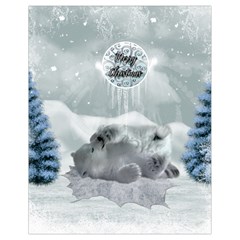 Cute Polar Bear Baby, Merry Christmas Drawstring Bag (Small)