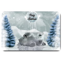 Cute Polar Bear Baby, Merry Christmas Large Doormat 