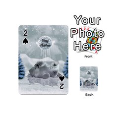 Cute Polar Bear Baby, Merry Christmas Playing Cards 54 (Mini) 