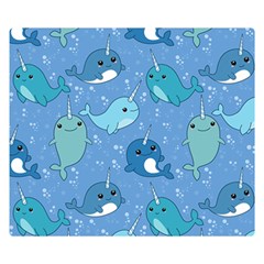 Cute Narwhal Pattern Double Sided Flano Blanket (small)  by Bigfootshirtshop