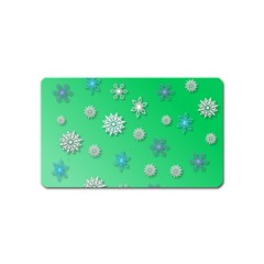 Snowflakes Winter Christmas Overlay Magnet (name Card)
