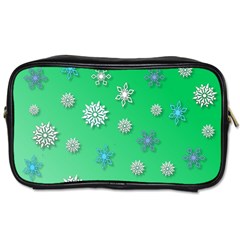 Snowflakes Winter Christmas Overlay Toiletries Bags by Celenk