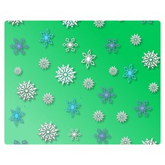 Snowflakes Winter Christmas Overlay Double Sided Flano Blanket (medium)  by Celenk