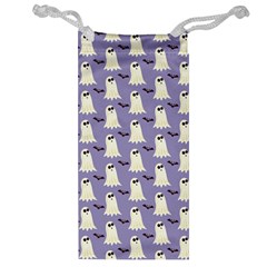 Bat And Ghost Halloween Lilac Paper Pattern Jewelry Bag