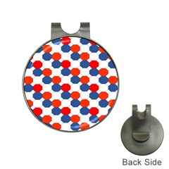 Geometric Design Red White Blue Hat Clips With Golf Markers