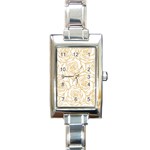 yellow peonies Rectangle Italian Charm Watch Front