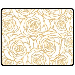 Yellow Peonies Double Sided Fleece Blanket (medium)  by NouveauDesign