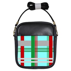 Christmas Plaid Backgrounds Plaid Girls Sling Bags