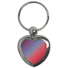 Dots Red White Blue Gradient Key Chains (heart)  by Celenk