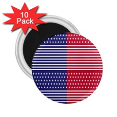 American Flag Patriot Red White 2 25  Magnets (10 Pack)  by Celenk