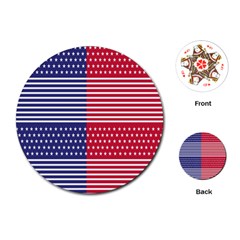 American Flag Patriot Red White Playing Cards (round)  by Celenk