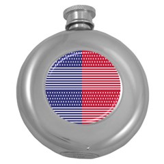 American Flag Patriot Red White Round Hip Flask (5 Oz) by Celenk