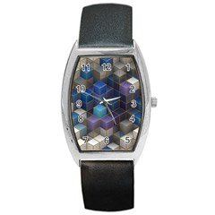 Cube Cubic Design 3d Shape Square Barrel Style Metal Watch by Celenk