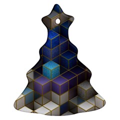 Cube Cubic Design 3d Shape Square Christmas Tree Ornament (two Sides) by Celenk