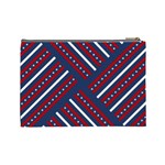 Patriotic Red White Blue Stars Cosmetic Bag (Large)  Back