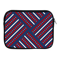 Patriotic Red White Blue Stars Apple Ipad 2/3/4 Zipper Cases by Celenk