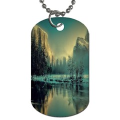 Yosemite Park Landscape Sunrise Dog Tag (two Sides) by Celenk