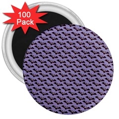 Bat Halloween Lilac Paper Pattern 3  Magnets (100 pack)