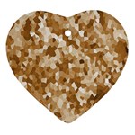 Texture Background Backdrop Brown Heart Ornament (Two Sides) Back