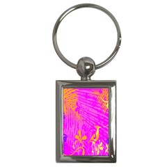 Spring Tropical Floral Palm Bird Key Chains (rectangle)  by Celenk