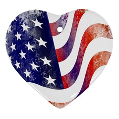 Usa Flag America American Ornament (heart) by Celenk