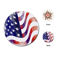 Usa Flag America American Playing Cards (round)  by Celenk