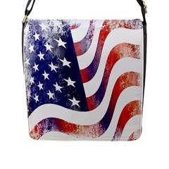 Usa Flag America American Flap Messenger Bag (l)  by Celenk