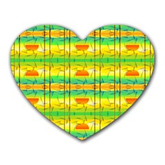 Birds Beach Sun Abstract Pattern Heart Mousepads by Celenk
